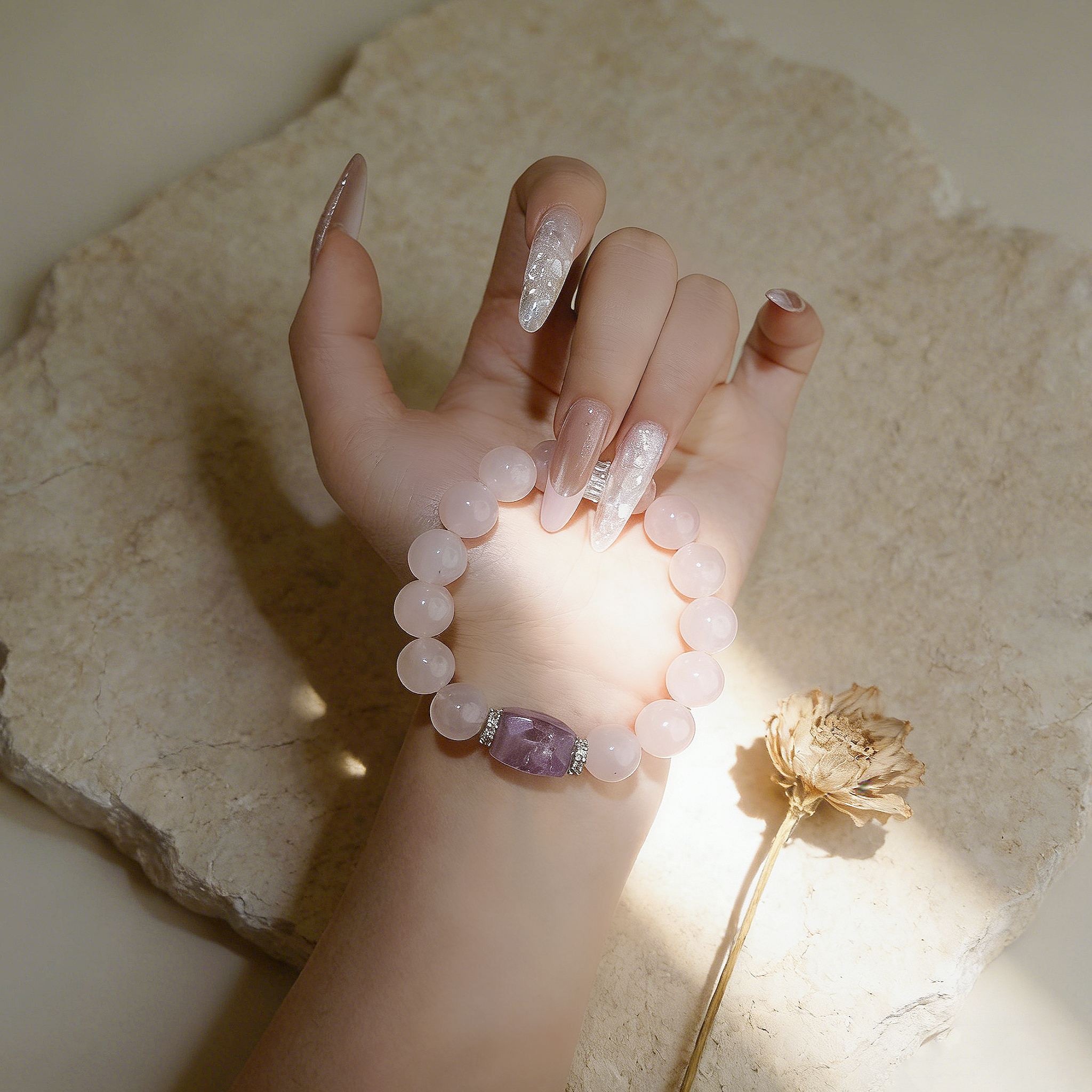 Gentle Rose Quartz・Amethyst Healing Bracelet