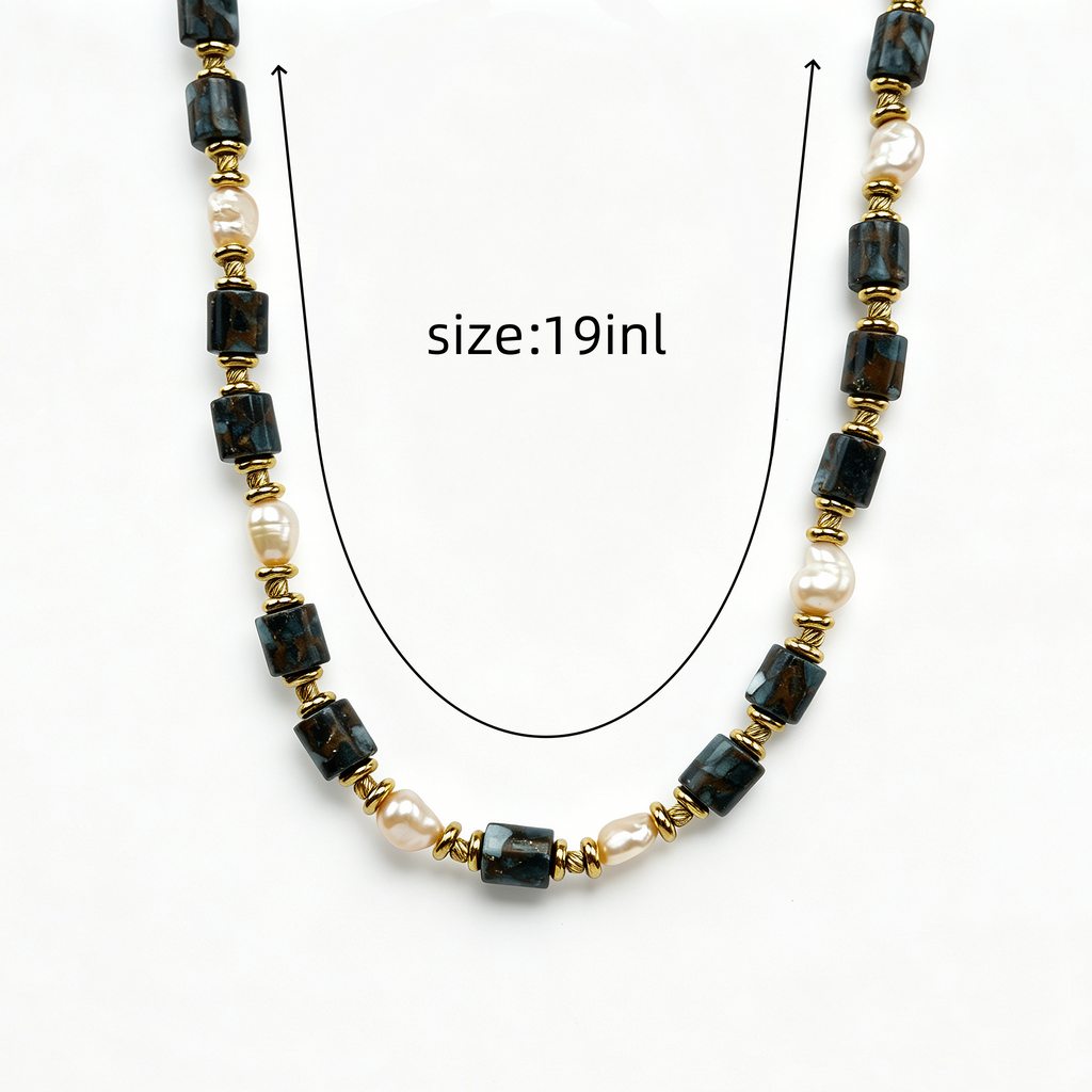 Turquoise Agate Pearl Necklace