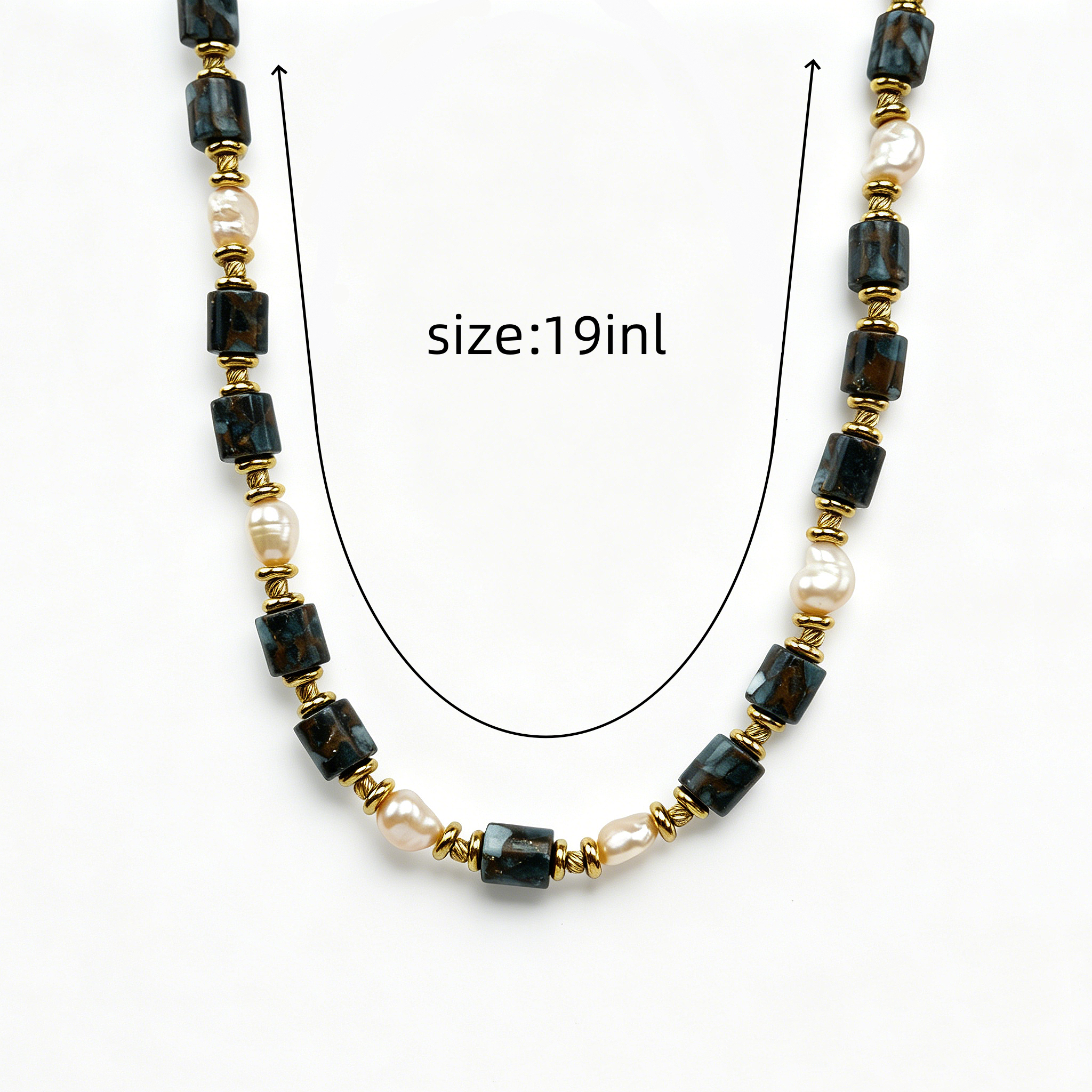 Turquoise Agate Pearl Necklace