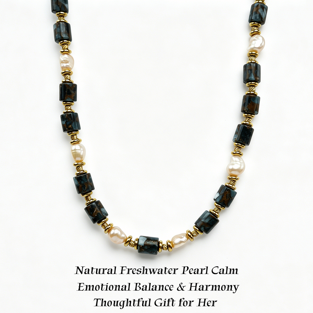Turquoise Agate Pearl Necklace