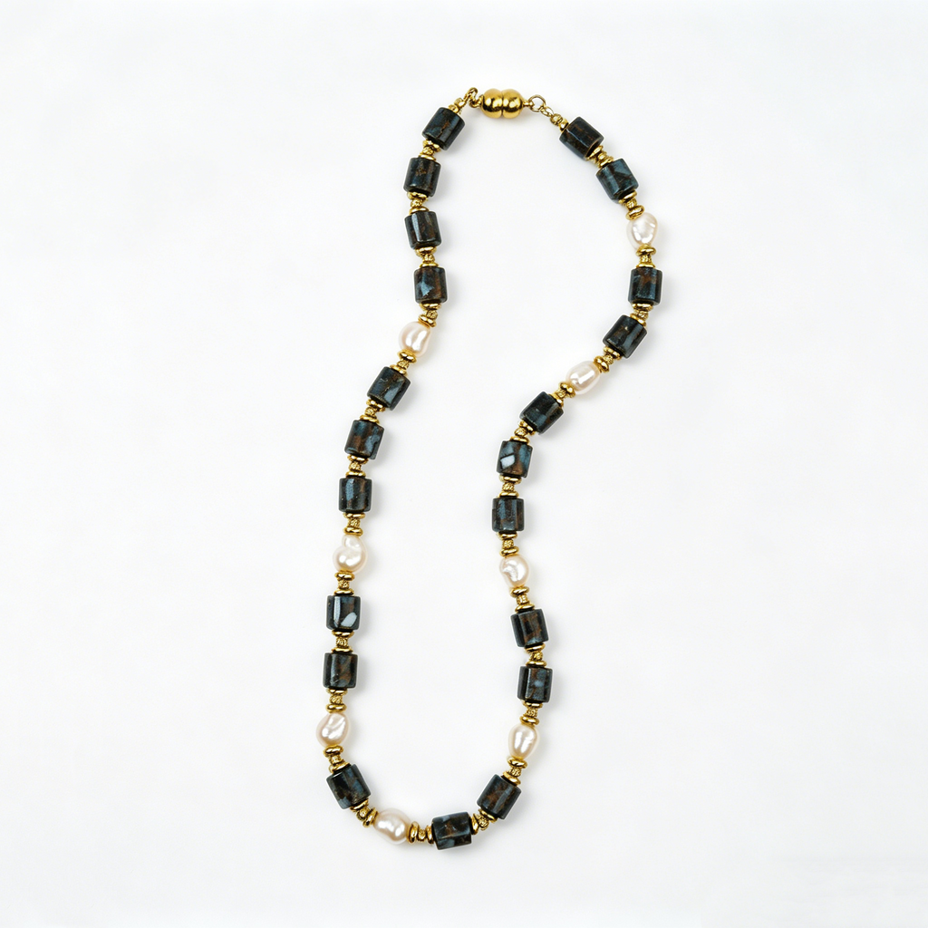 Turquoise Agate Pearl Necklace