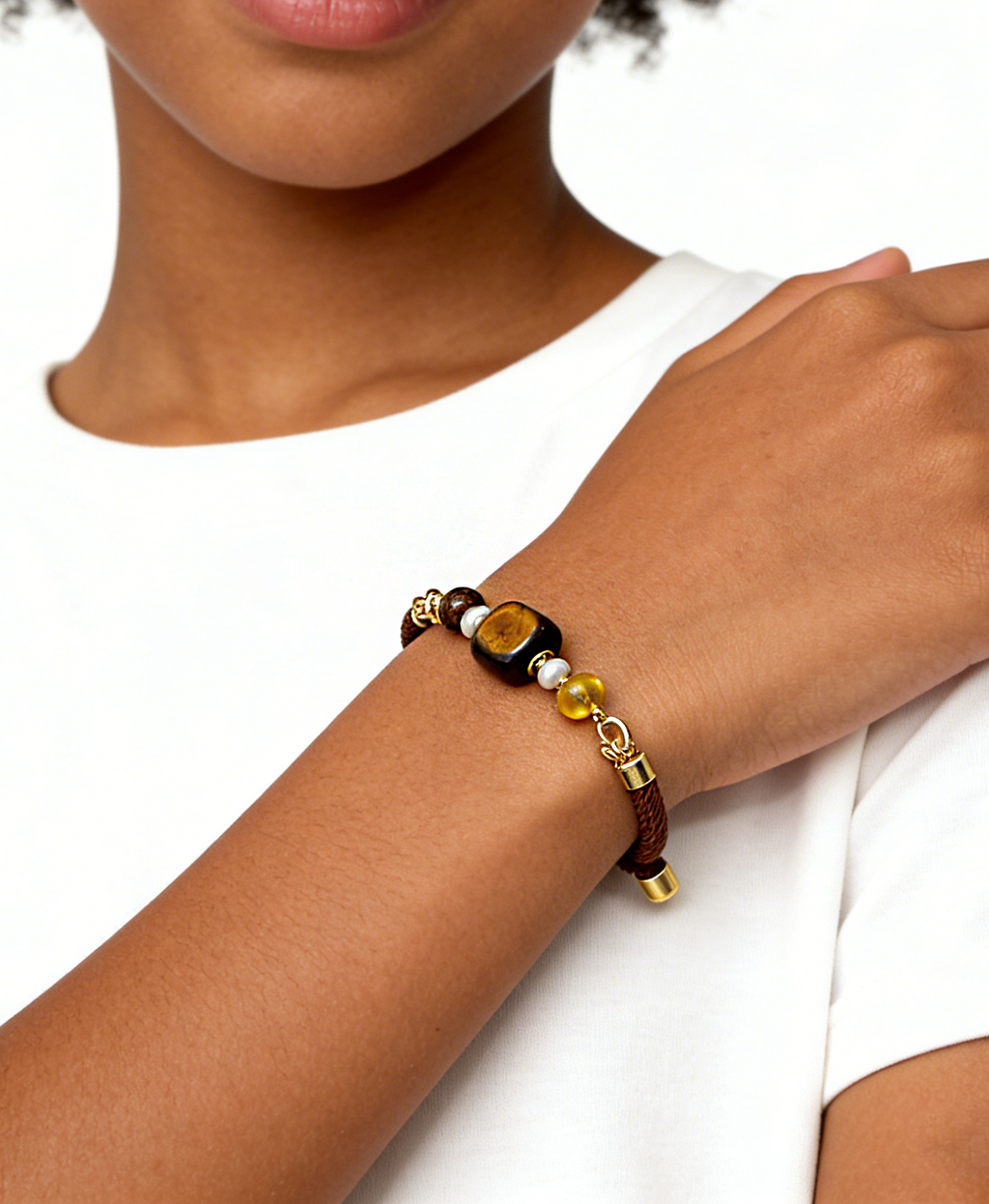 DIY Square Tiger Eye Bracelet