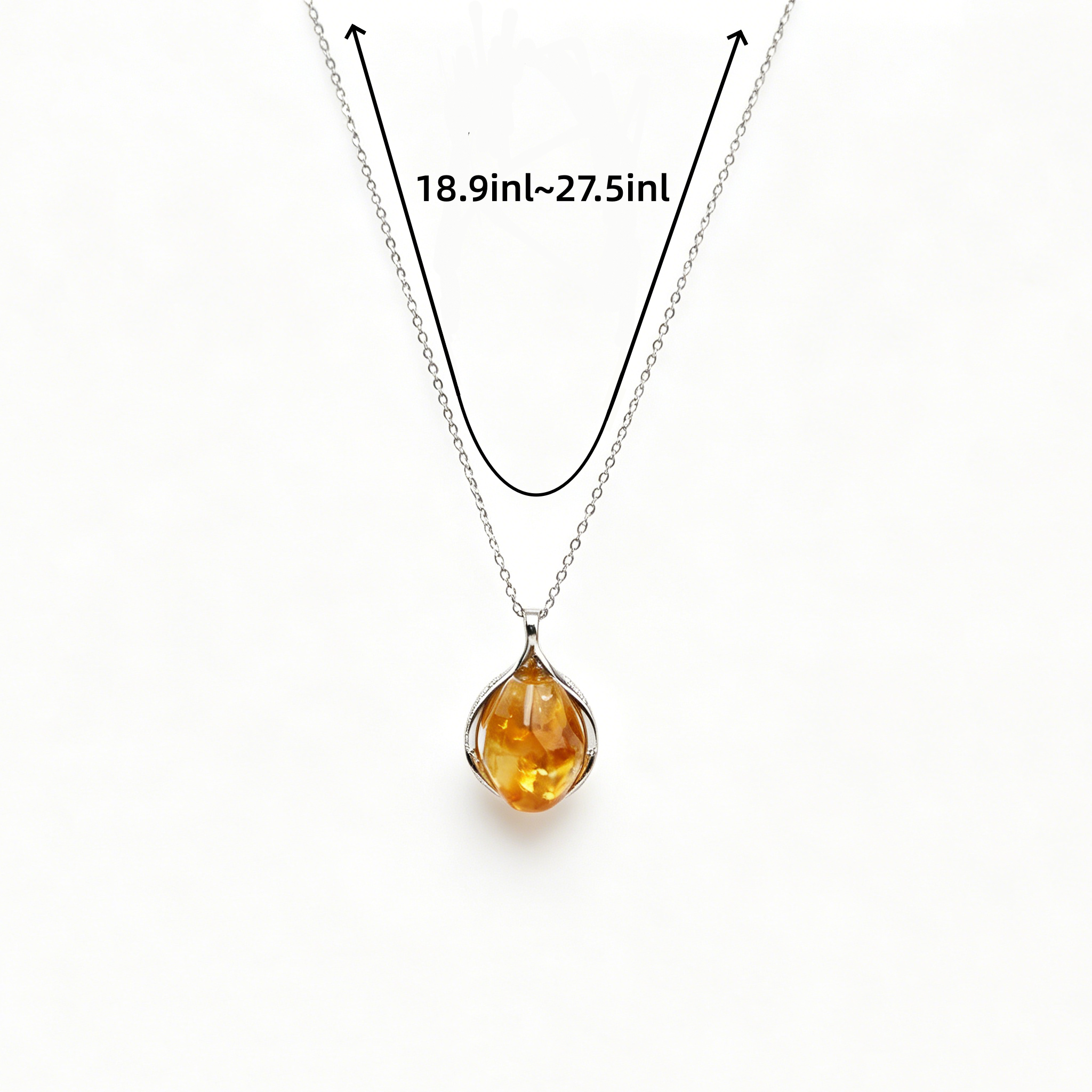 Natural Citrine Pendant Necklace