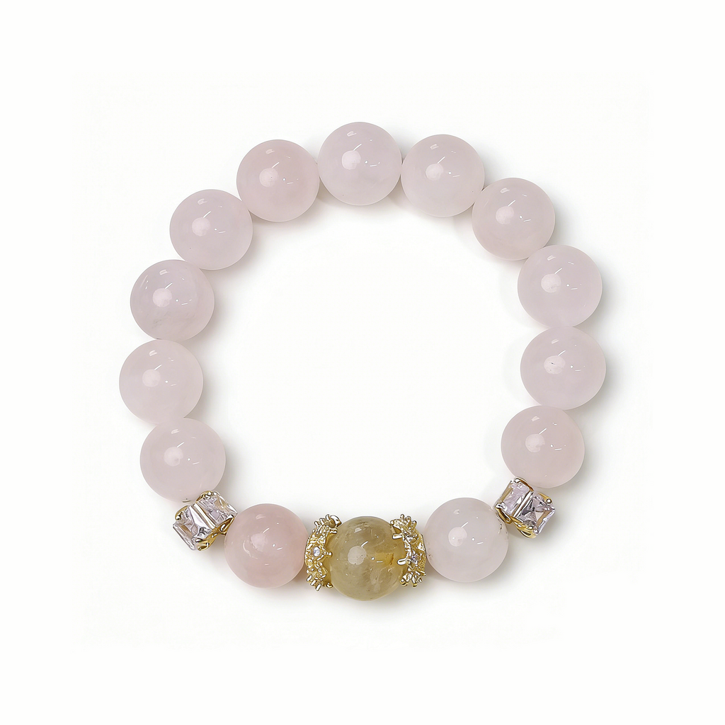 Peach Pink Crystal Bracelet