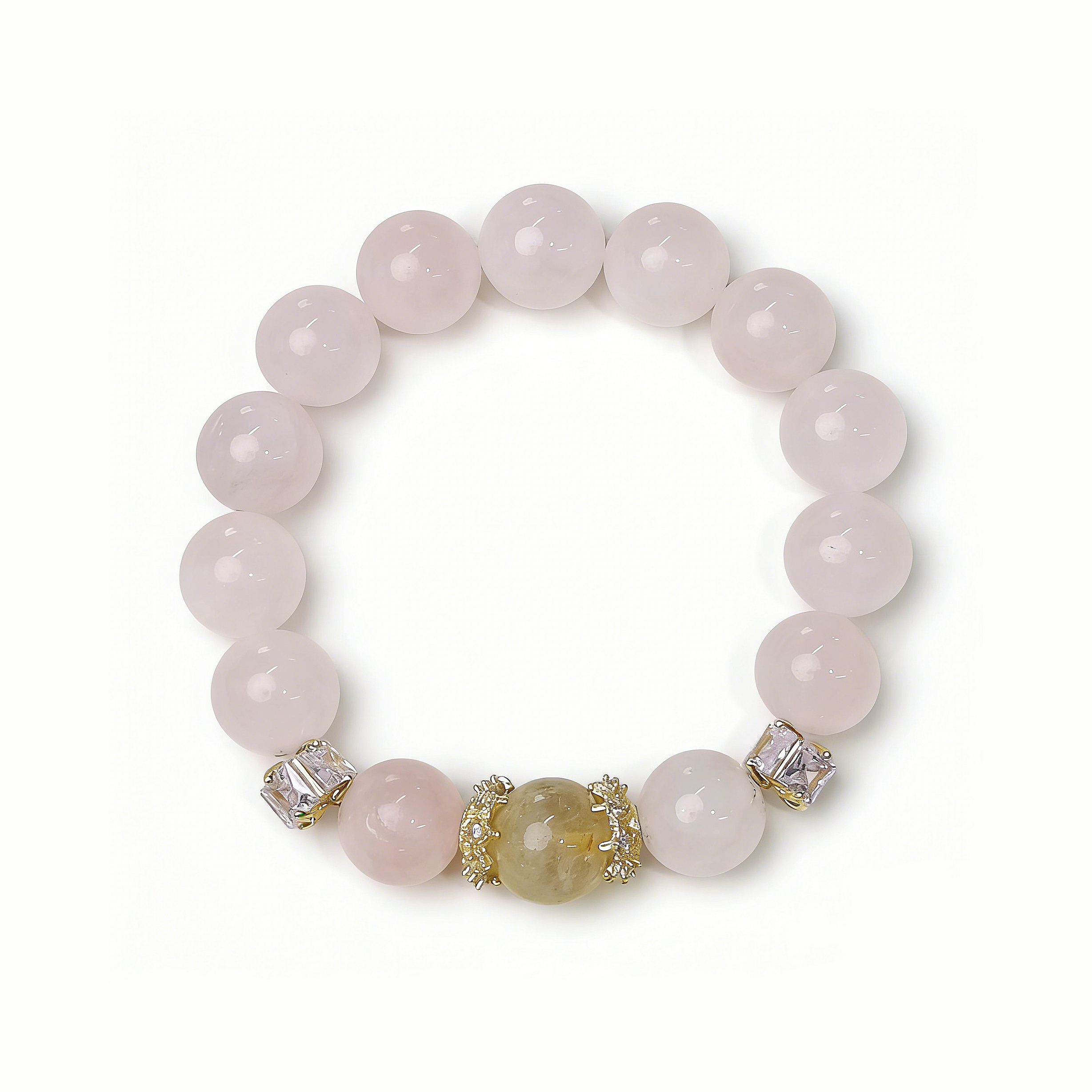 Peach Pink Crystal Bracelet