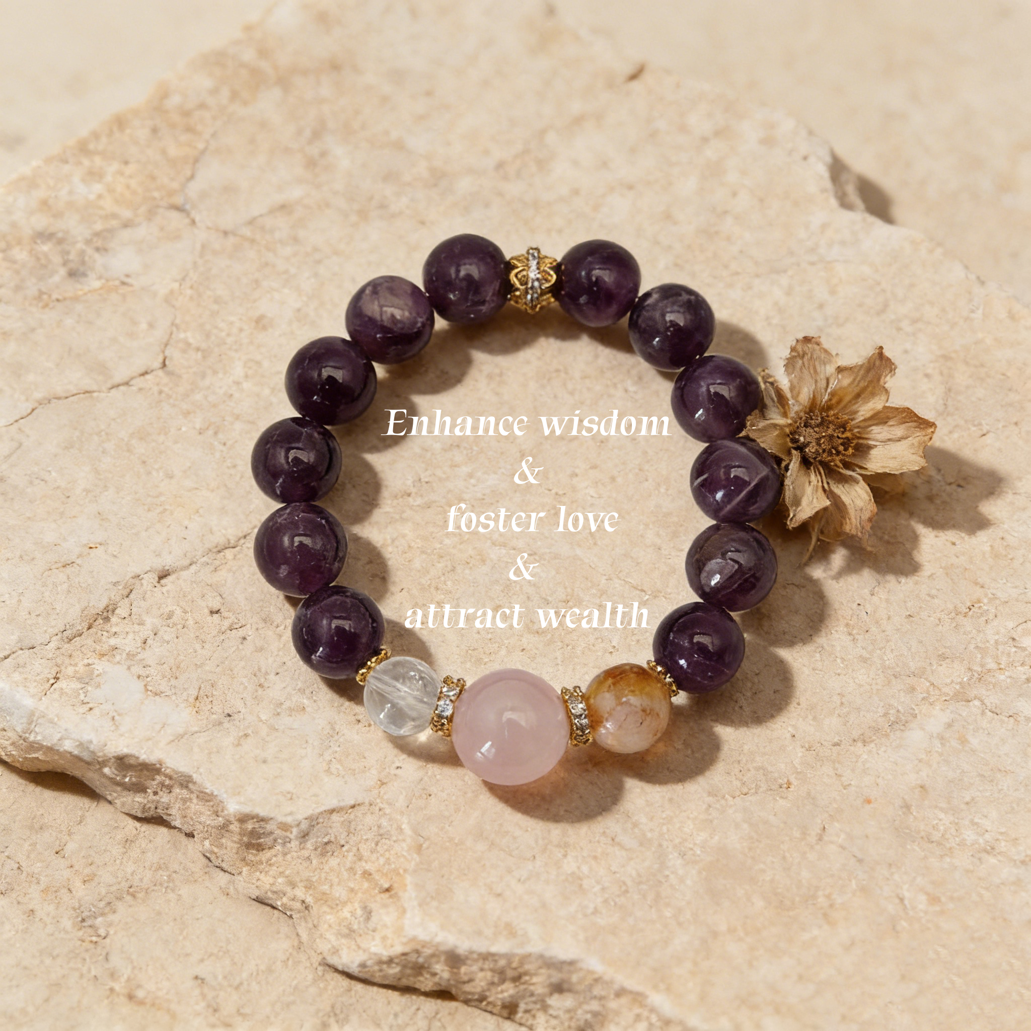 Amethyst warm pink bracelet