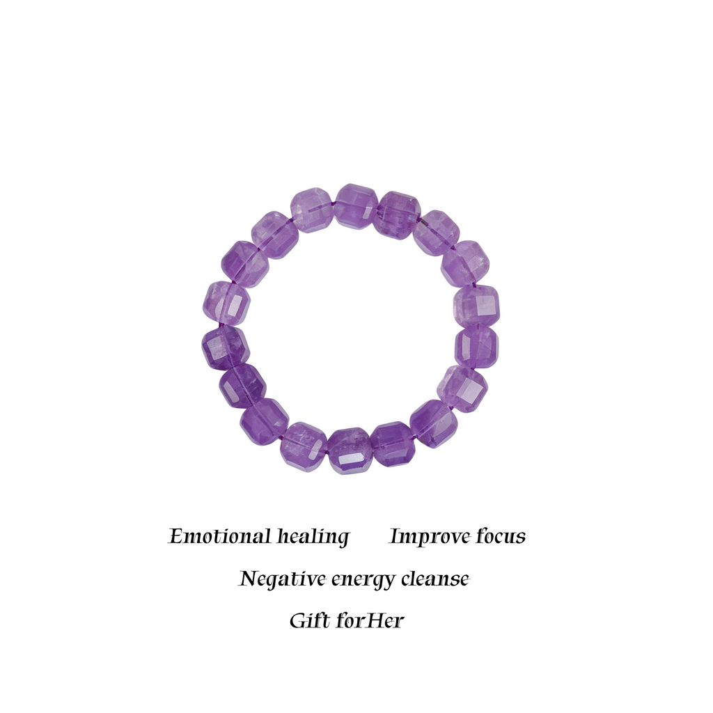 Natural Amethyst Square Bracelet