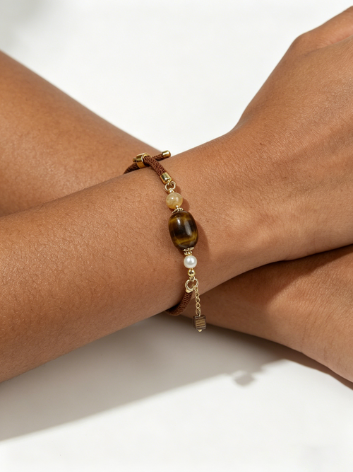 DIY Elliptical Tiger's Eye Bracelet