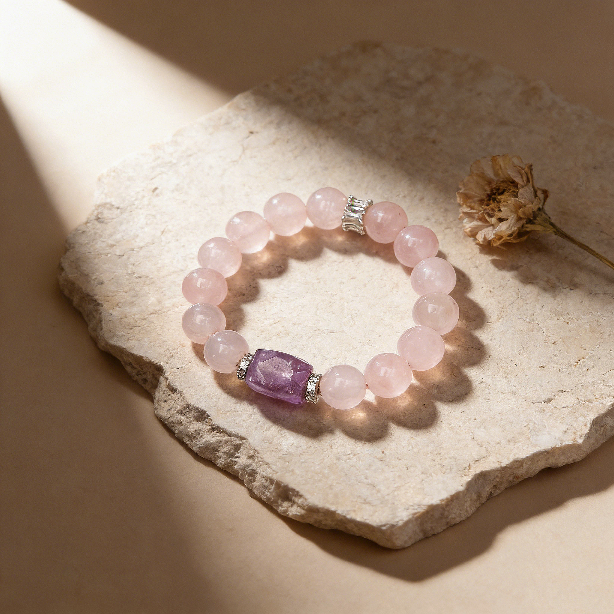 Gentle Rose Quartz・Amethyst Healing Bracelet