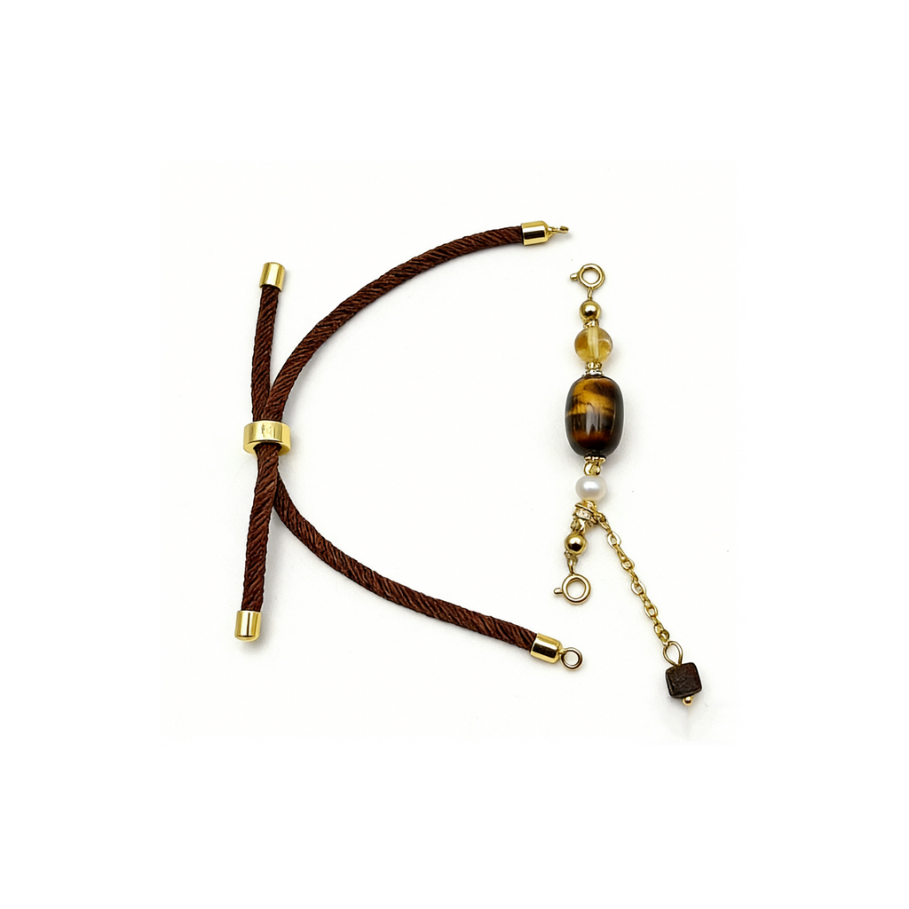 DIY Elliptical Tiger's Eye Bracelet