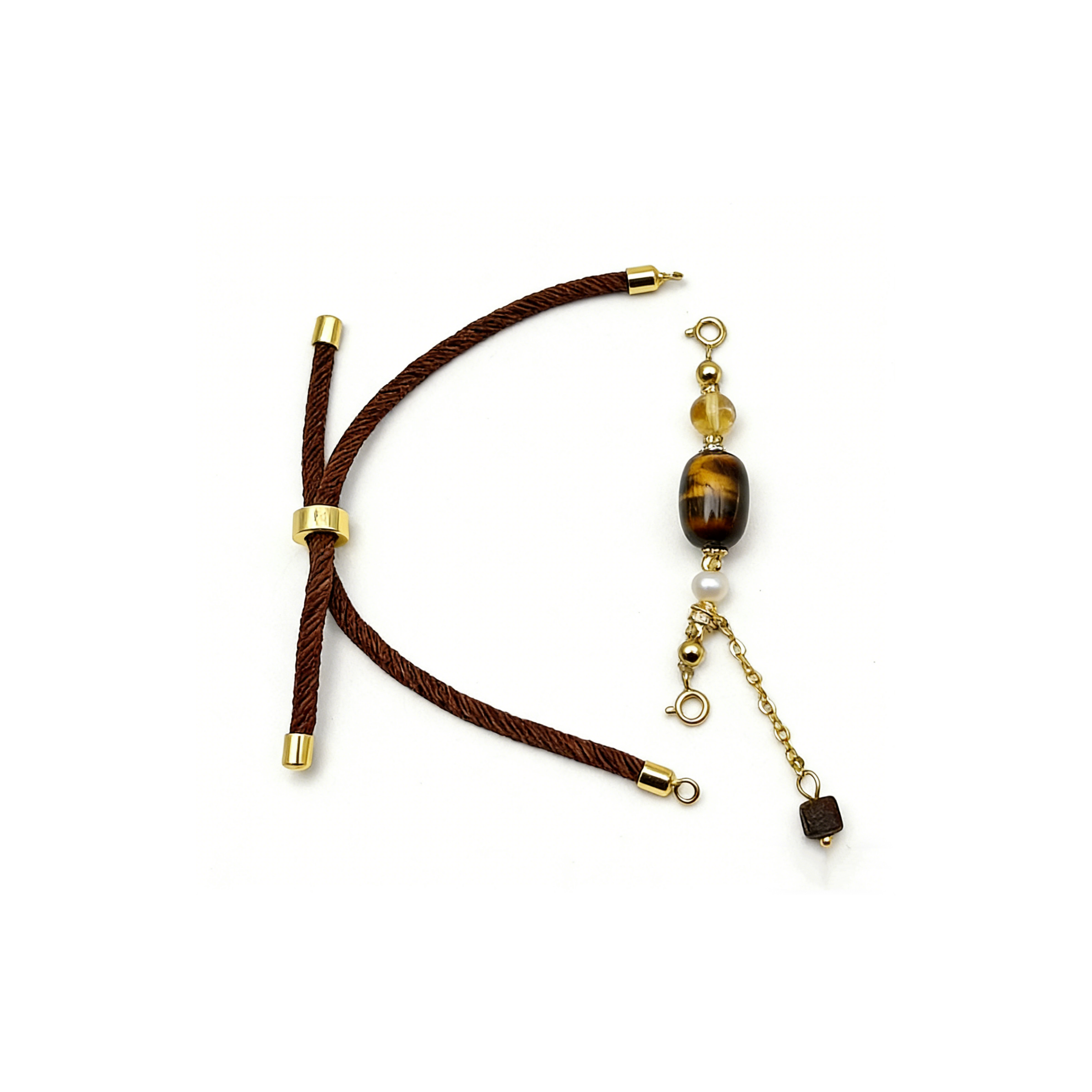 DIY Elliptical Tiger's Eye Bracelet