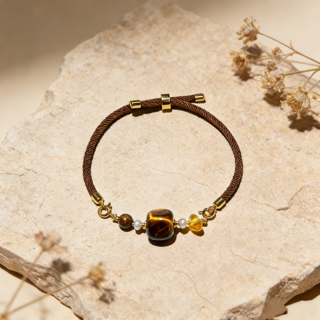 DIY Square Tiger Eye Bracelet