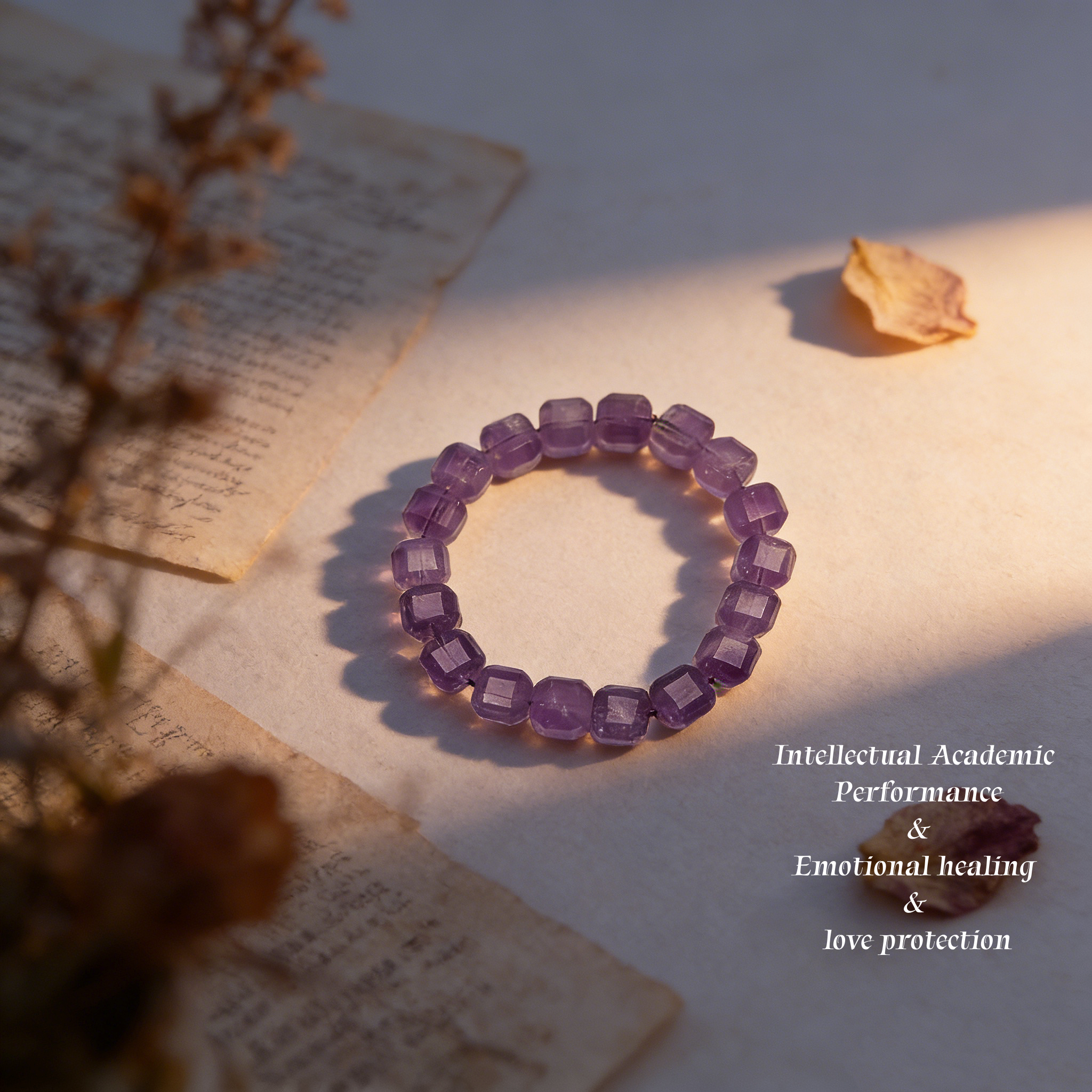 Natural Amethyst Square Bracelet