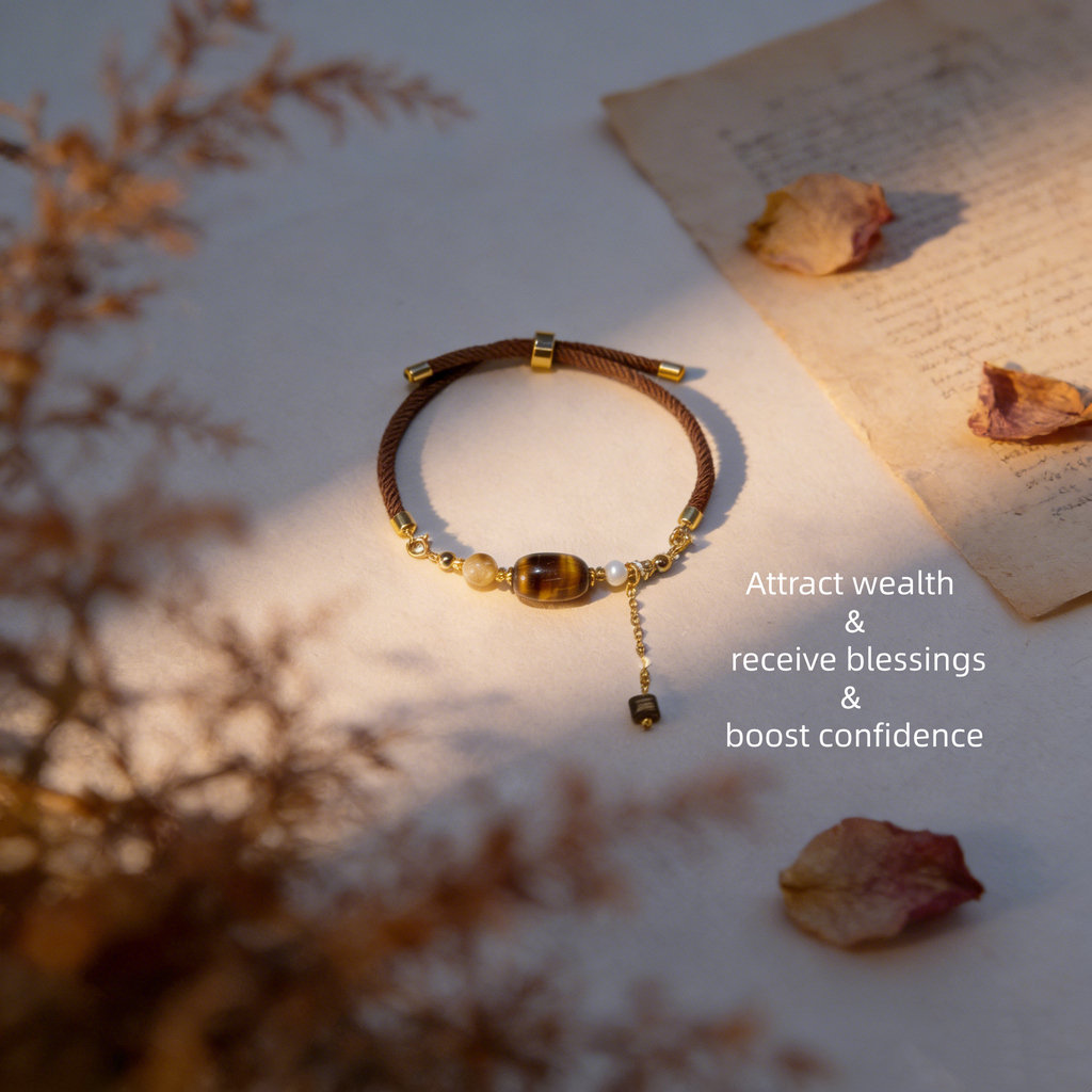 DIY Elliptical Tiger's Eye Bracelet