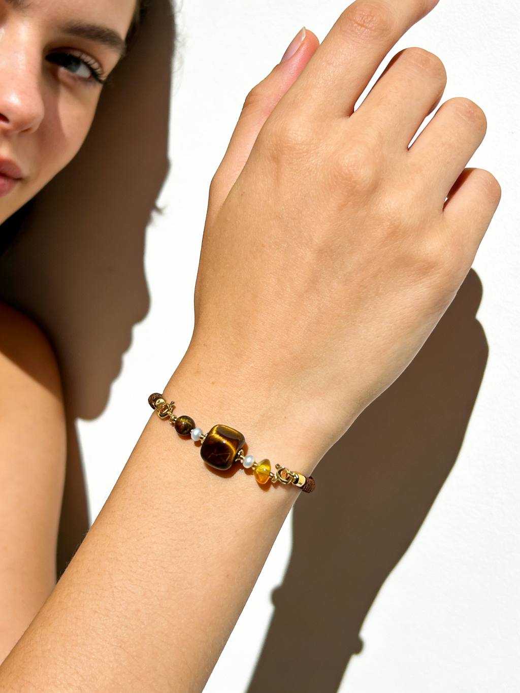DIY Square Tiger Eye Bracelet