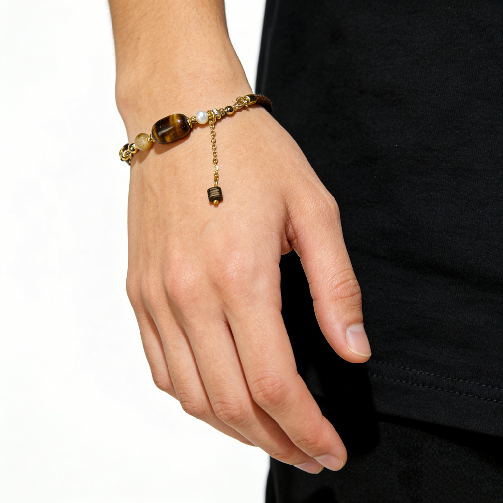 DIY Elliptical Tiger's Eye Bracelet