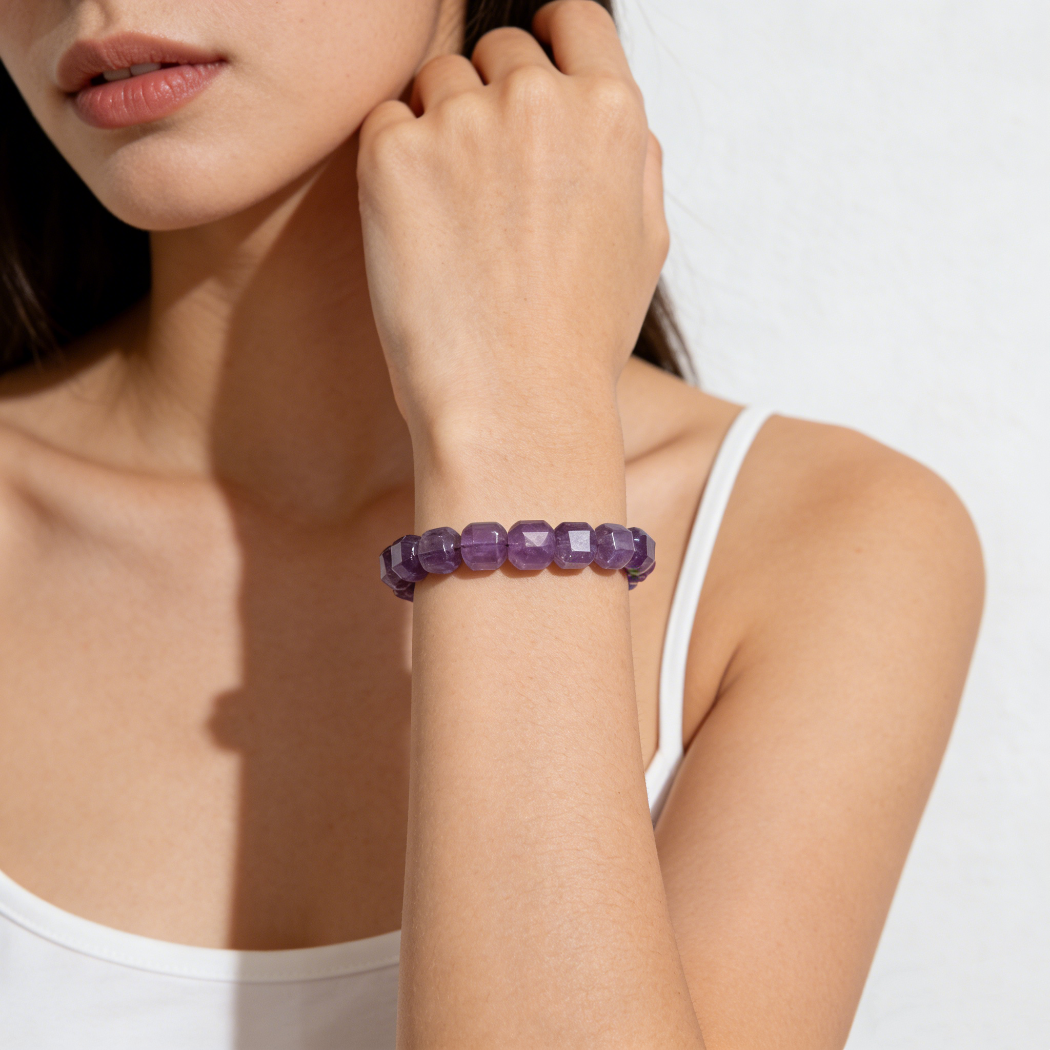 Natural Amethyst Square Bracelet