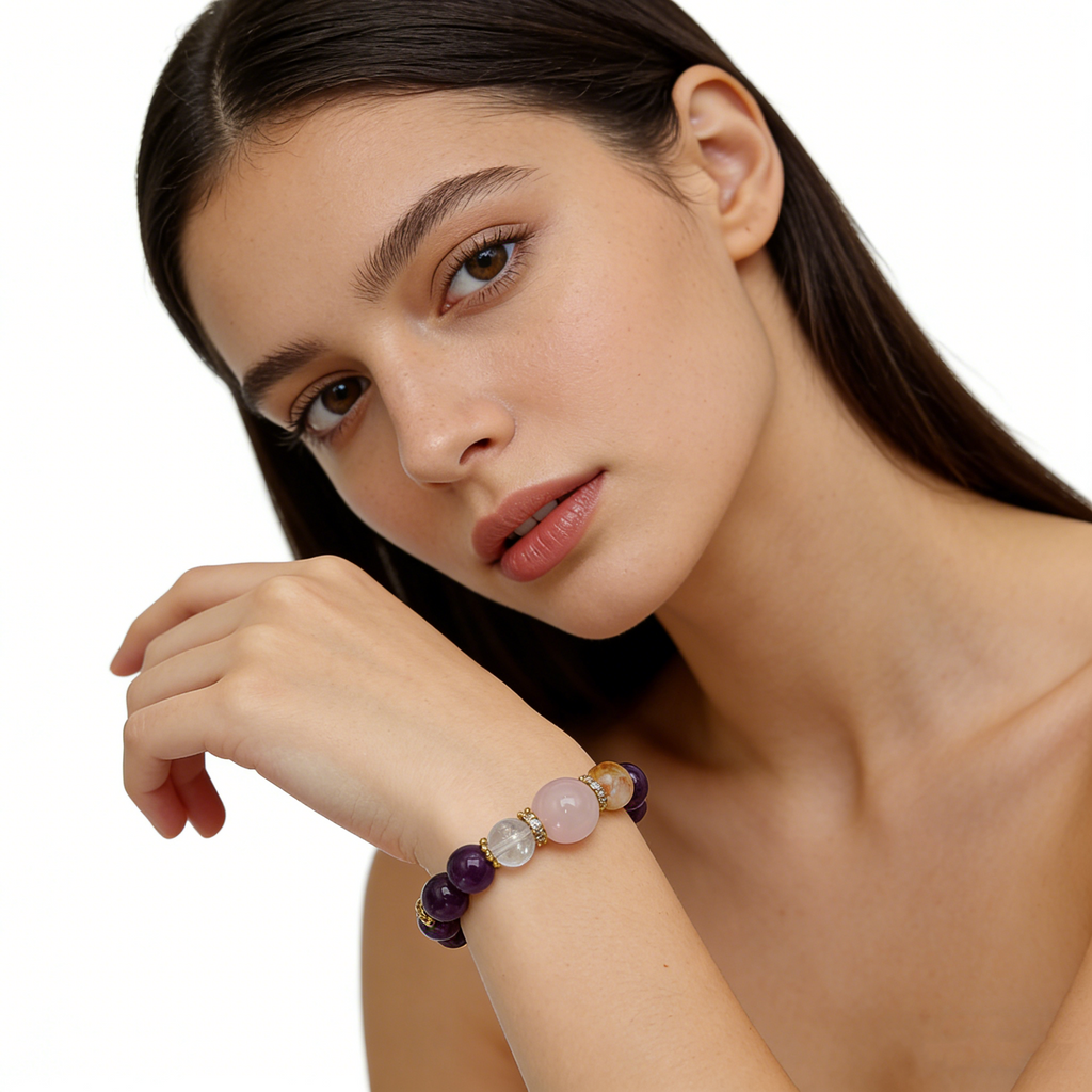 Amethyst warm pink bracelet