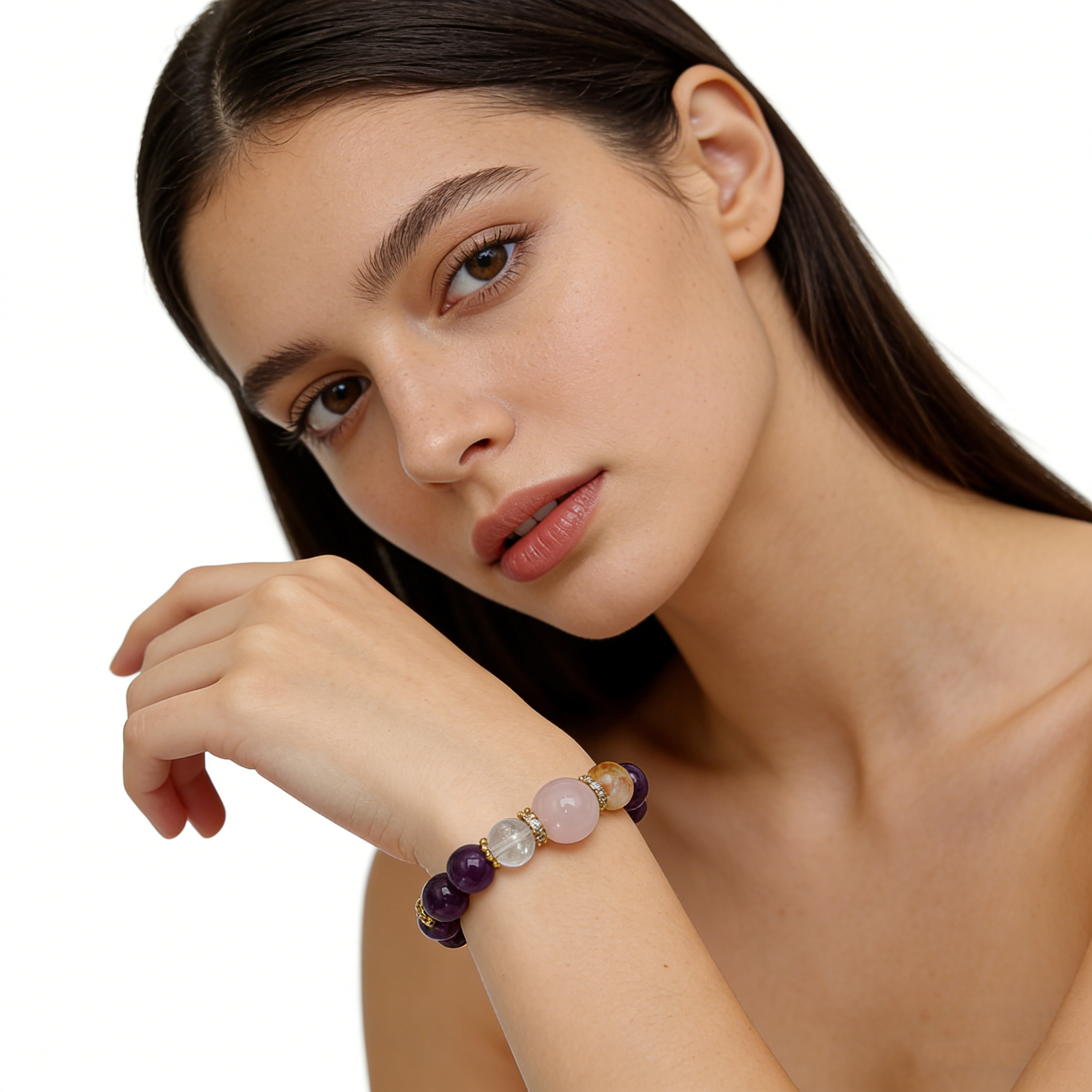 Amethyst warm pink bracelet