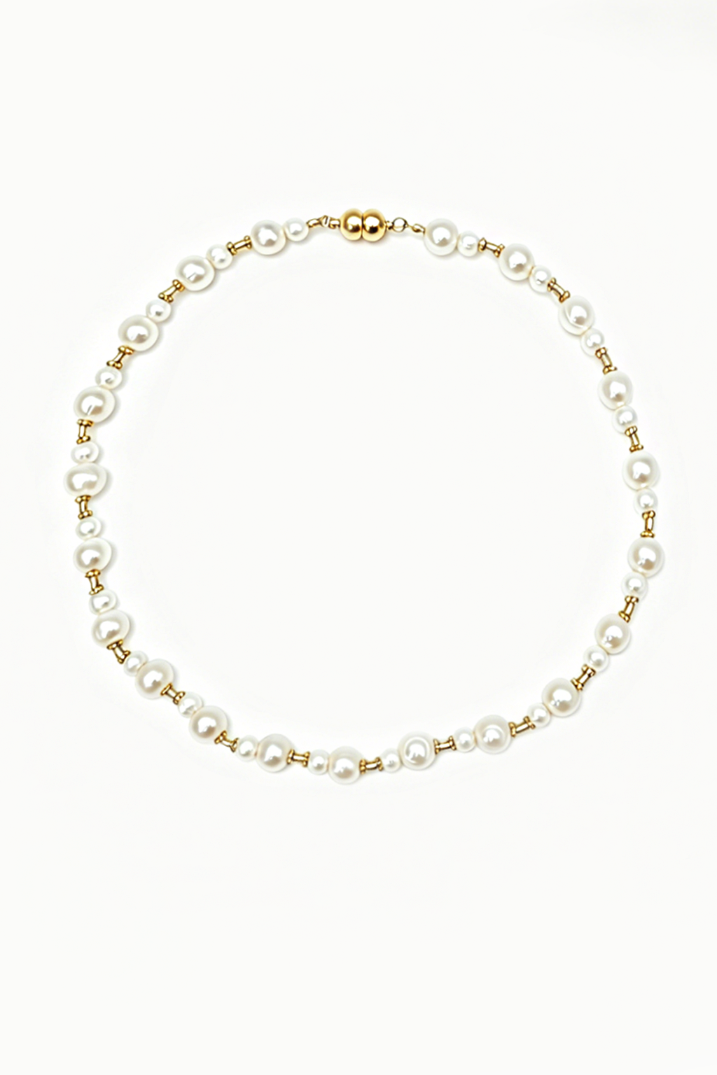 Vintage Pearl Necklace with Magnetic Clasp