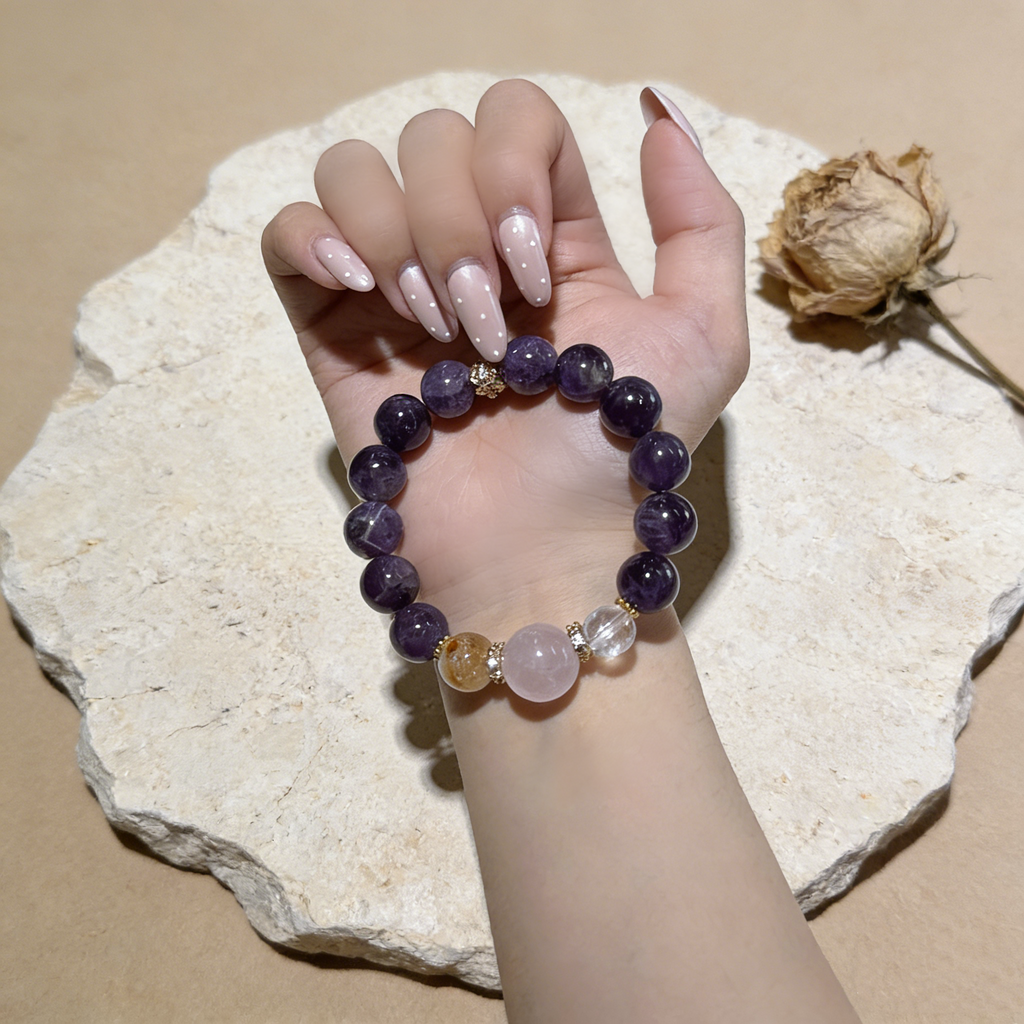Amethyst warm pink bracelet