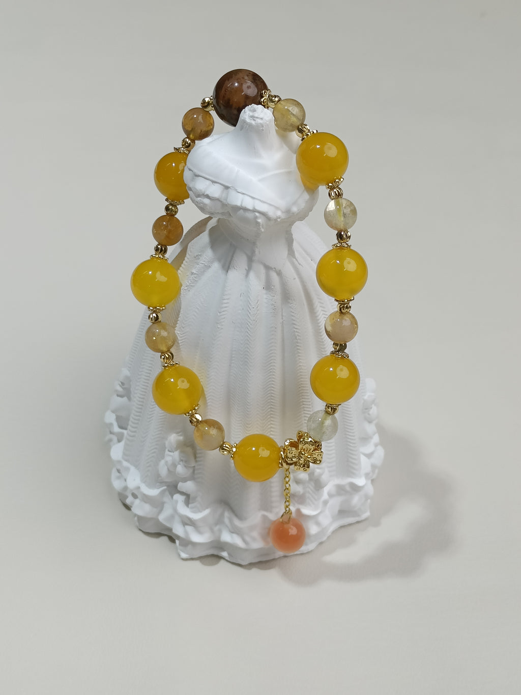 Warm Gold Fortune-Attracting Multi-Treasure Crystal Bracelet