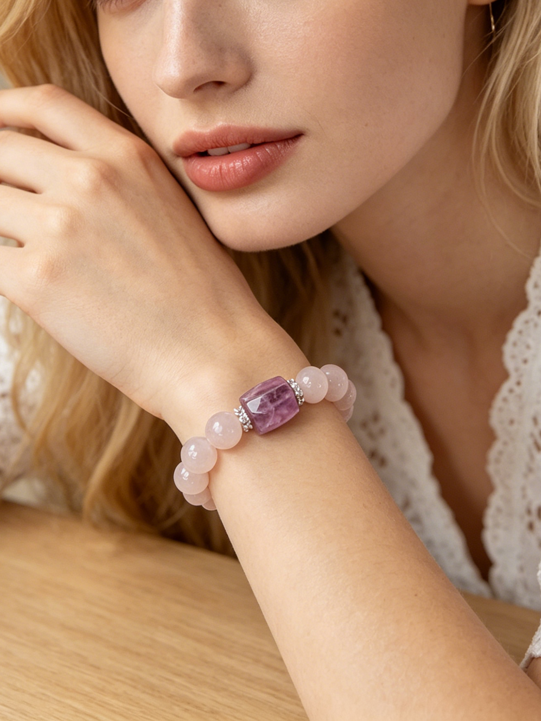 Gentle Rose Quartz・Amethyst Healing Bracelet
