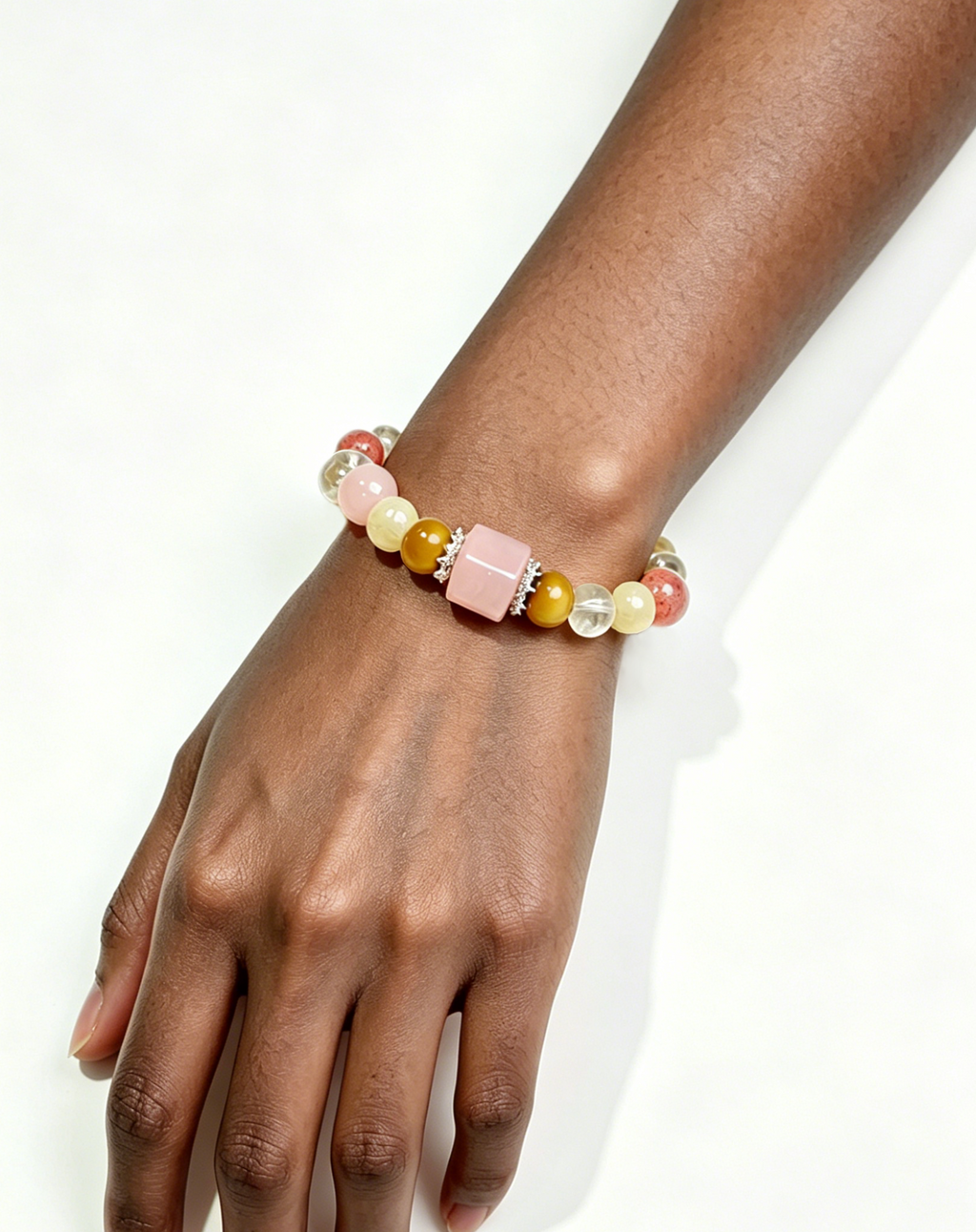Rose Quartz Cube Sugar Bracelet